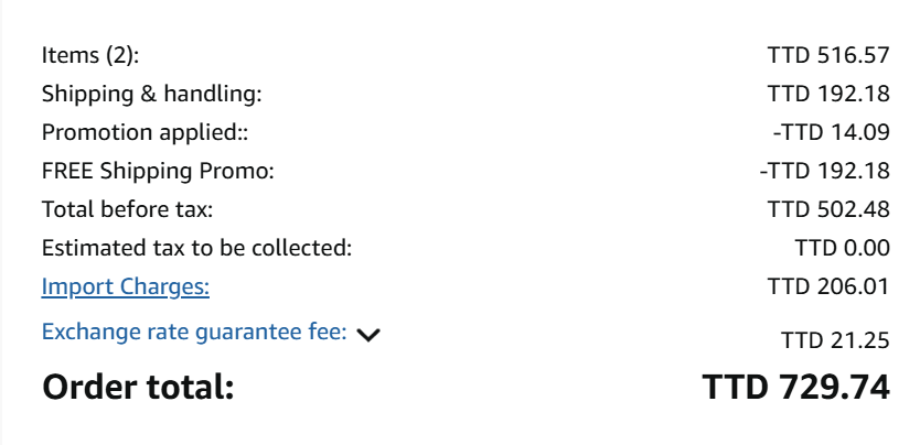 Amazon checkout order summary showing free shipping promotion discount